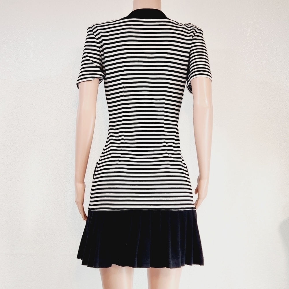 David Benjamin Vintage Navy/White Button Front Dress Sz M - Picture 7 of 15